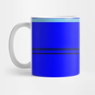 A shocking blend of Lightblue, Blue, Dark Imperial Blue and Cetacean Blue stripes. Mug